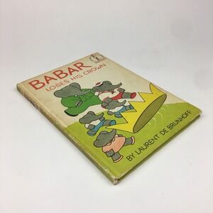 Babar Loses His Crown Elephant Cartoon Beginner Book Club Edition Hardcover 1967